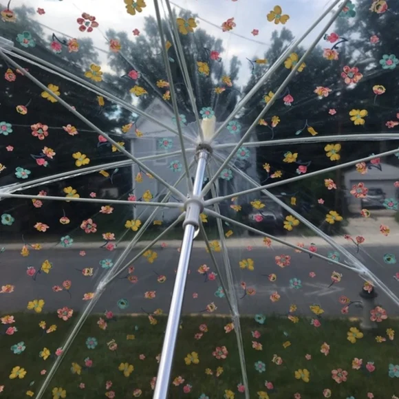 RARE Coach Clear Bubble Umbrella in Mystical Floral Print - Picture 3 of 4